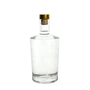 Wholesale Custom Logo Luxury Lable Transparent 750 ml Empty Wine Glass Bottles with Cork