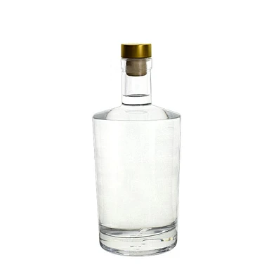 Wholesale Custom Logo Luxury Lable Transparent 750 ml Empty Wine Glass Bottles with Cork