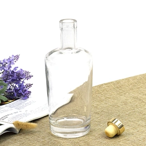 china custom 750ml clear wine bottle brandy glass liquor vodka bottle