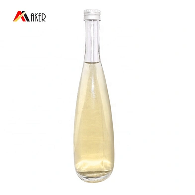 Wholesale 500ml transparent elegant sparkling wine glass bottle with Aluminum cap
