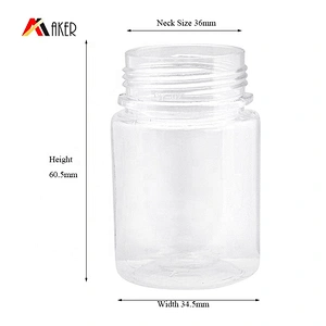 Custom Size Multi-purpose 15ml 20ml 30ml 50ml 100ml Clear Pill PET Plastic Capsule Jar