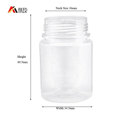Custom Size Multi-purpose 15ml 20ml 30ml 50ml 100ml Clear Pill PET Plastic Capsule Jar