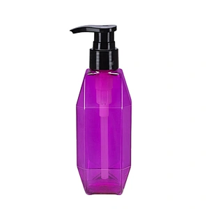 China  supplier 200ml plastic pet custom purple empty body lotion bottle with lotion pump