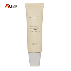 High quality light yellow soft touch oval cosmetic hand cream tube 50 ml with screw cap