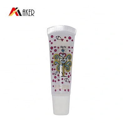 10g clear empty plastic cosmetic lip gloss squeeze containers tube packaging with screw cap