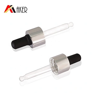 Wholesale price high quality 18mm silver aluminum covered dropper cap with tube