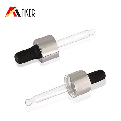 Wholesale price high quality 18mm silver aluminum covered dropper cap with tube