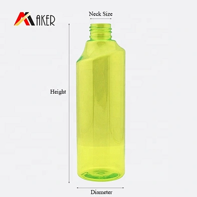 wholesale 250ml light green round PET plastic empty cosmetic spray bottle packaging with sprayer pump