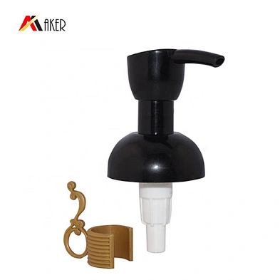 New design 24/410 black clip lock lotion pump with yellow clip for cosmetic lotion bottle