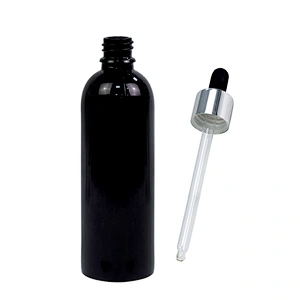 guangzhou factory 90ml 3oz dropper bottle personal care packaging black boston glass bottle for essential oil
