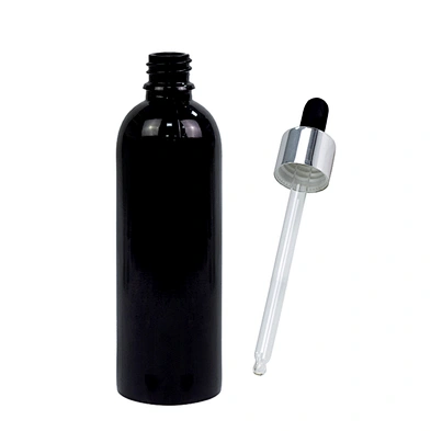 guangzhou factory 90ml 3oz dropper bottle personal care packaging black boston glass bottle for essential oil