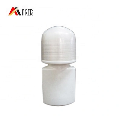 50ml white empty PP plastic oval deodorant roll on bottle