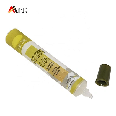 45ml green empty plastic packaging tube with screw cap for cosmetic eye cream