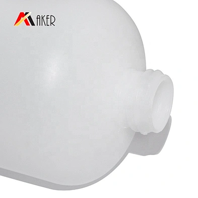 Factory price white Boston round 500ml PE plastic shampoo bottle with aluminum covered lotion pump