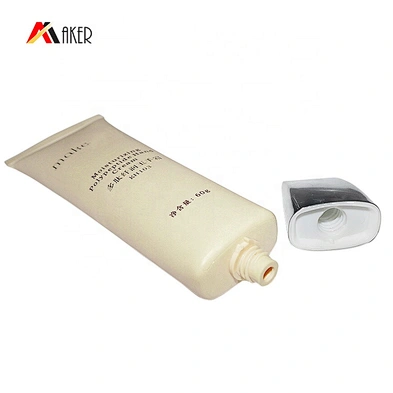 High quality light yellow soft touch oval cosmetic hand cream tube 50 ml with screw cap