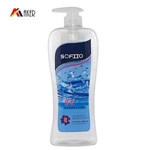 Factory price 1L clear PET plastic empty transparent shower gel bottle packaging with pump