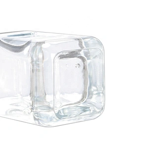 Luxury 100ml clear square shape glass perfume bottle with gold aluminum sprayer