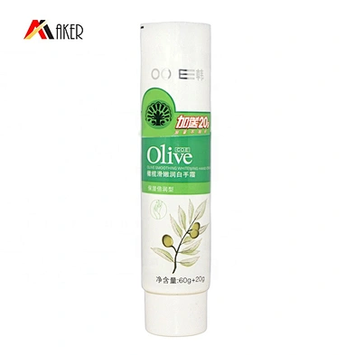 Wholesale round 100ml plastic white cosmetic hand cream laminate packaging tube with double wall screw cap