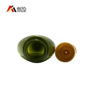 factory price 400ml body cream green flat shape PET plastic shampoo bottle with flip top cap