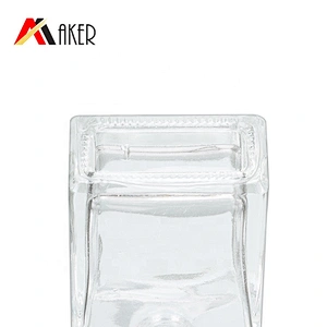 Empty clear 15 ml square oil perfume roll on glass bottle with gold aluminum cap