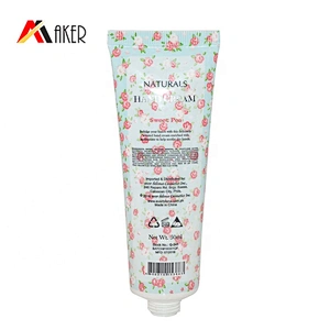 50ml Custom white cosmetic packaging soft empty hand cream plastic cosmetic tube with disc lid