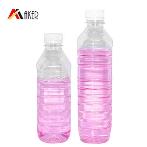 Cheap wholesale 450ml 600ml empty clear square PET plastic mineral water bottles with tamper-proof cap