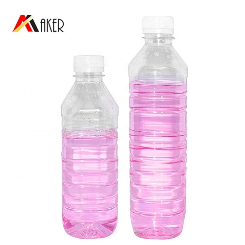 Cheap wholesale 450ml 600ml empty clear square PET plastic mineral water bottles with tamper-proof cap