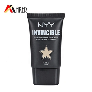 Factory supply 40ml black super oval LDPE plastic cosmetic foundation tube packaging with plastic double wall screw cap
