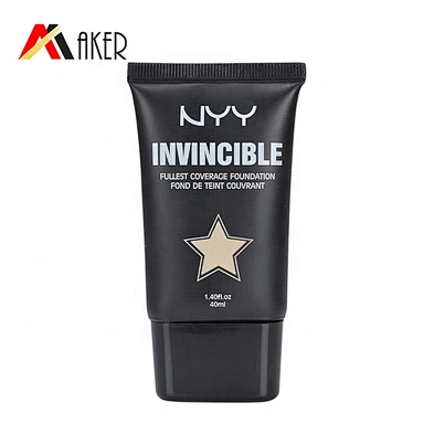Factory supply 40ml black super oval LDPE plastic cosmetic foundation tube packaging with plastic double wall screw cap