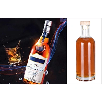 2020 New arrival factory wholesale price 700ml clear boston shape empty glass wine bottle with stopper