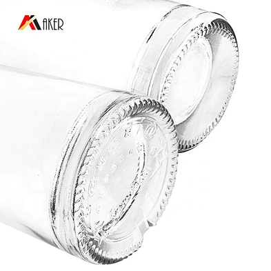 550ml 750ml clear glass round cylinder vodka glass bottle with cork stopper