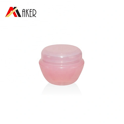 China supplier empty 5ml semi-transparent pink plastic face cream jar for cosmetics with inner cap