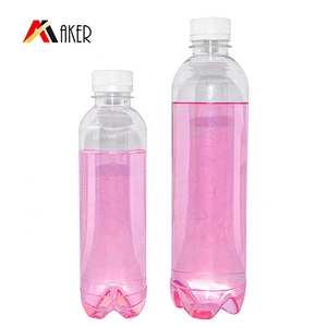 Mineral Empty Water Bottles PET Plastic Wholesale 500ml 550ml Screen Printing Boston Round Clear Screw Cap Labeling