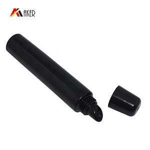 Liquid Lip Balm Cosmetic Lip Gloss Squeeze Packaging Tube Wholesale Round LDPE Plastic with Black Lipstick 15ml or Customized
