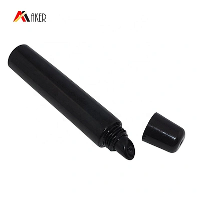 Liquid Lip Balm Cosmetic Lip Gloss Squeeze Packaging Tube Wholesale Round LDPE Plastic with Black Lipstick 15ml or Customized