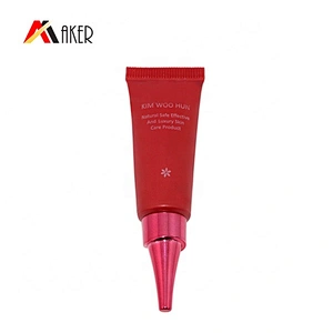 empty 10g red hot stamping eye cream cosmetic plastic LDPE tube packaging with collapsible long head