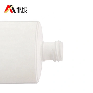 Unique oval white 130ml empty PE plastic cosmetic sunscreen lotion bottle with flip top cap and inner plug