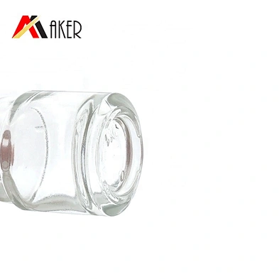 New luxury 20ml clear cosmetic glass essence bottle serum dropper bottle with silver electroplated press dropper cap