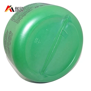 Wholesale price green round hair care shampoo jar 1000ml wide mouth PE plastic cream jar with lids
