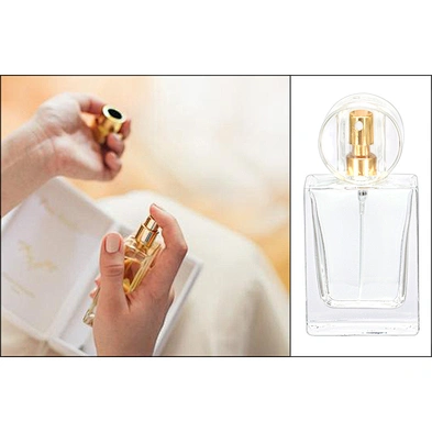 New wholesale high quality empty crystal white square shape 30ml perfume glass bottle
