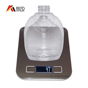 450ml clear PET plastic empty shower gel bottle wholesale with lotion pump