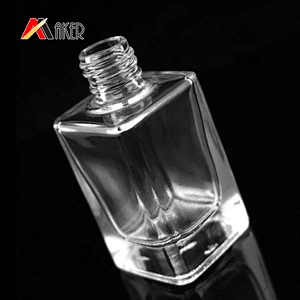 10ml empty square shaped clear nail polish glass bottle with brush cap