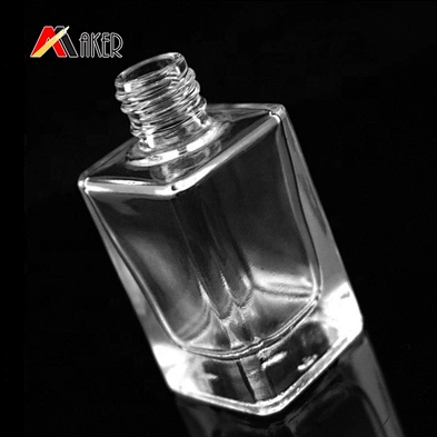 10ml empty square shaped clear nail polish glass bottle with brush cap