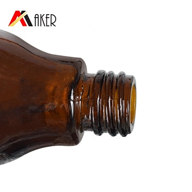 Factory wholesale price new design 15ml amber essential oil glass bottle with gold dropper