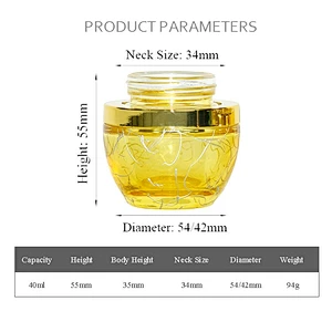 wholesale 30g 1oz glass gold alumite cap face cream lotion cosmetic packaging skin care cream jar
