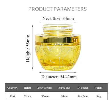 wholesale 30g 1oz glass gold alumite cap face cream lotion cosmetic packaging skin care cream jar