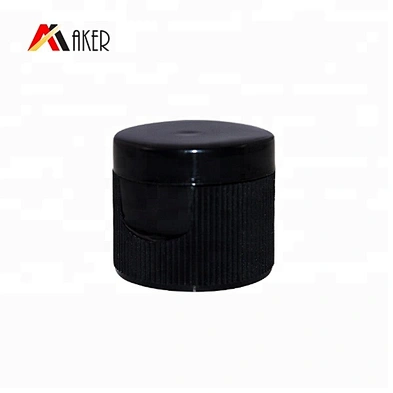 China wholesale 20/410 black plastic flip top cap with ribbed