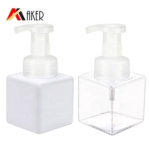 Cosmetic Hand Wash Liquid Soap Botte PET Plastic in Stock Square White and Clear 250ml Shampoo Screen Printing Personal Care