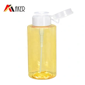 2020 newest empty cylinder 300ml PET plastic cosmetic makeup remover bottle with flip top pump