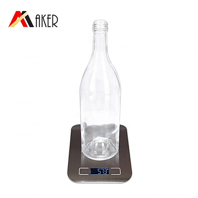 New item empty round 750ml clear vodka whisky brandy glass liquor bottle with aluminum cap